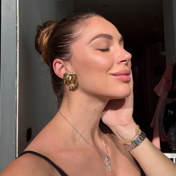 LOT 2039 24K gold plated Old Gucci vintage chain clip on earrings 1991 - Picture 16 of 16